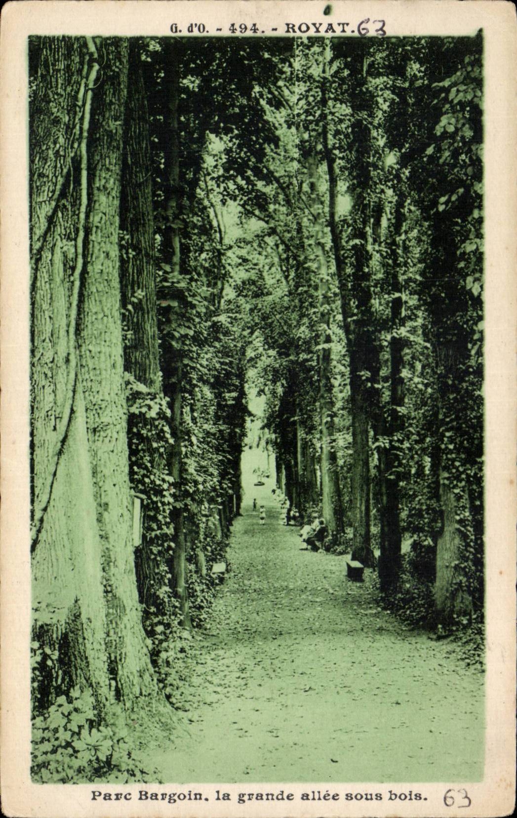 CPA Auvergne Royat Bargoin Park the large alley under wood