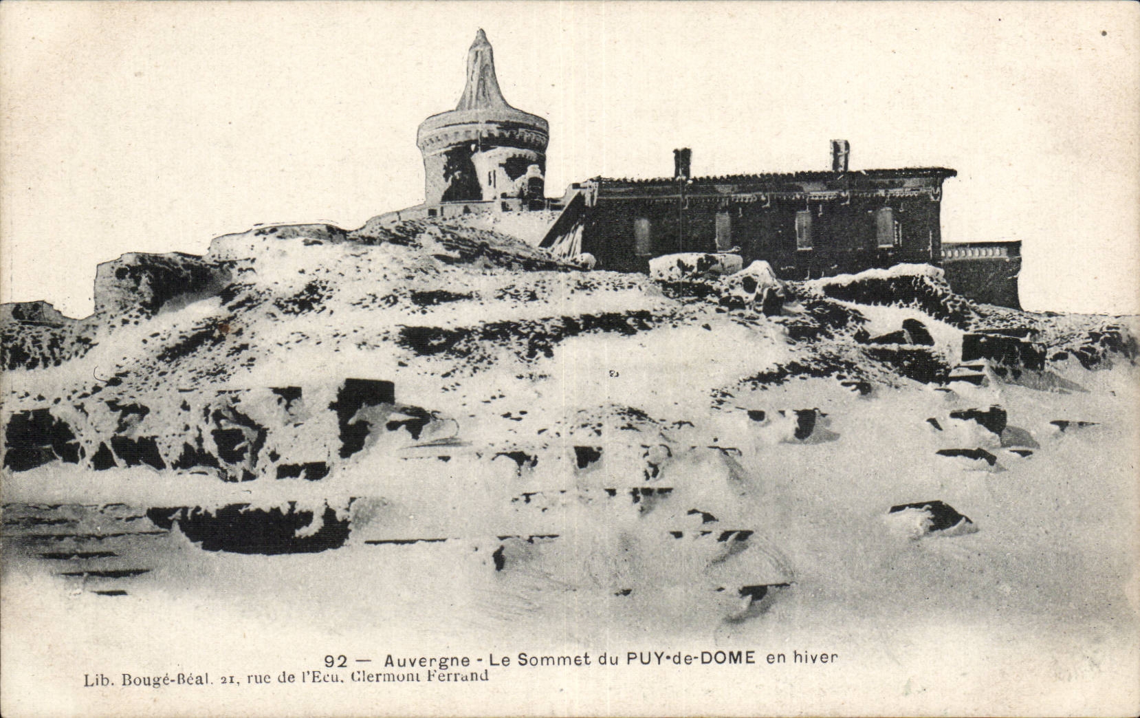 CPA Auvergne the top of Puy de Dome in winter