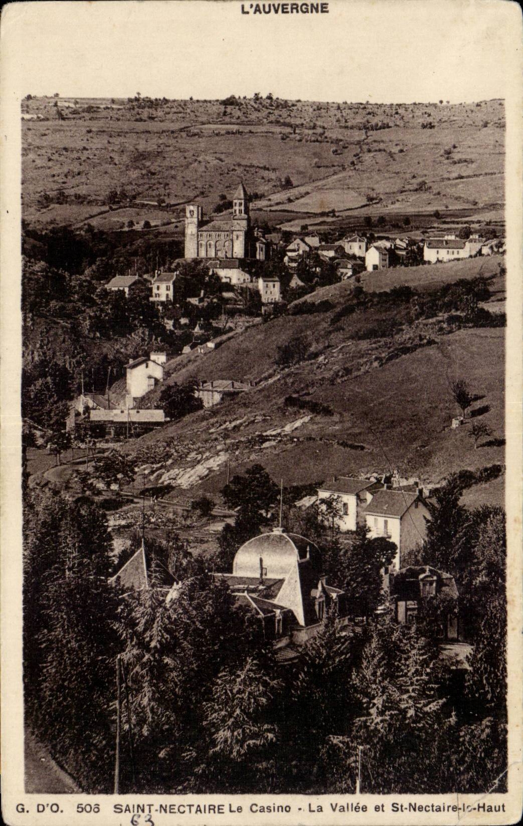 CPA Auvergne Saint Nectary the valley and St Nectary top