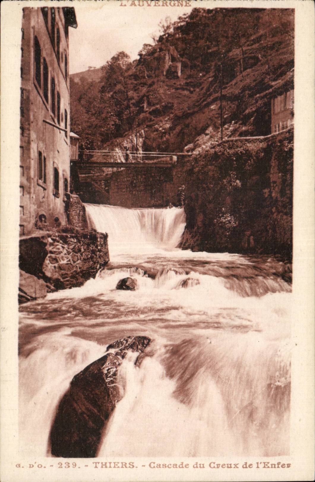 Cascadas de CPA Auvergne Thiers del hueco del infierno