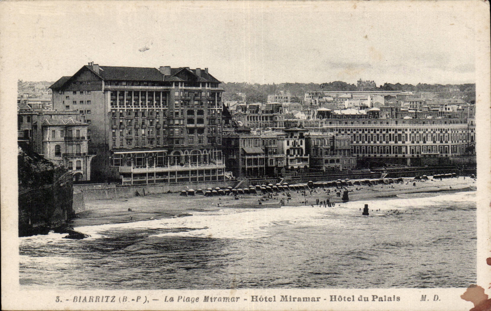CPA Biarritz La plage Miramar Hotel Miramar Hotel du palais