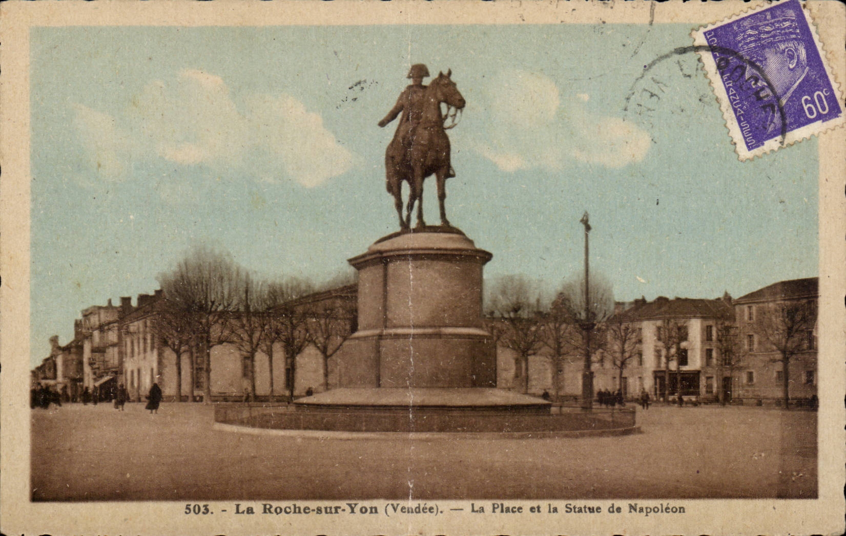 CPA the Rock on Yon the place and Statue of Napoleon