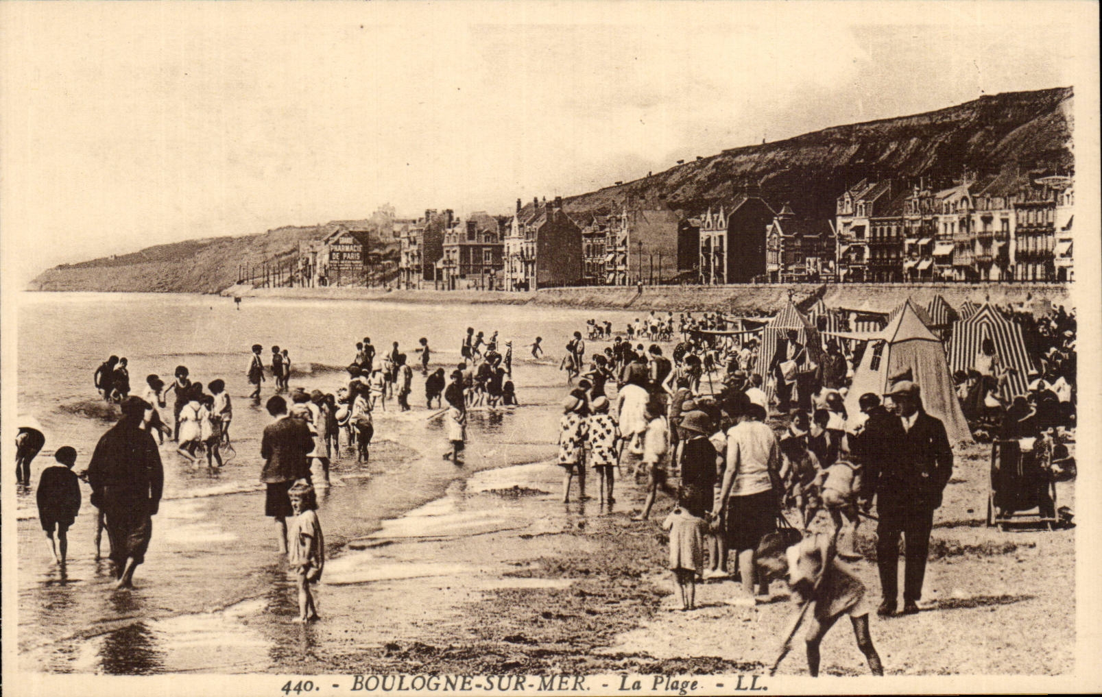 CPA Boulogne en el mar la playa