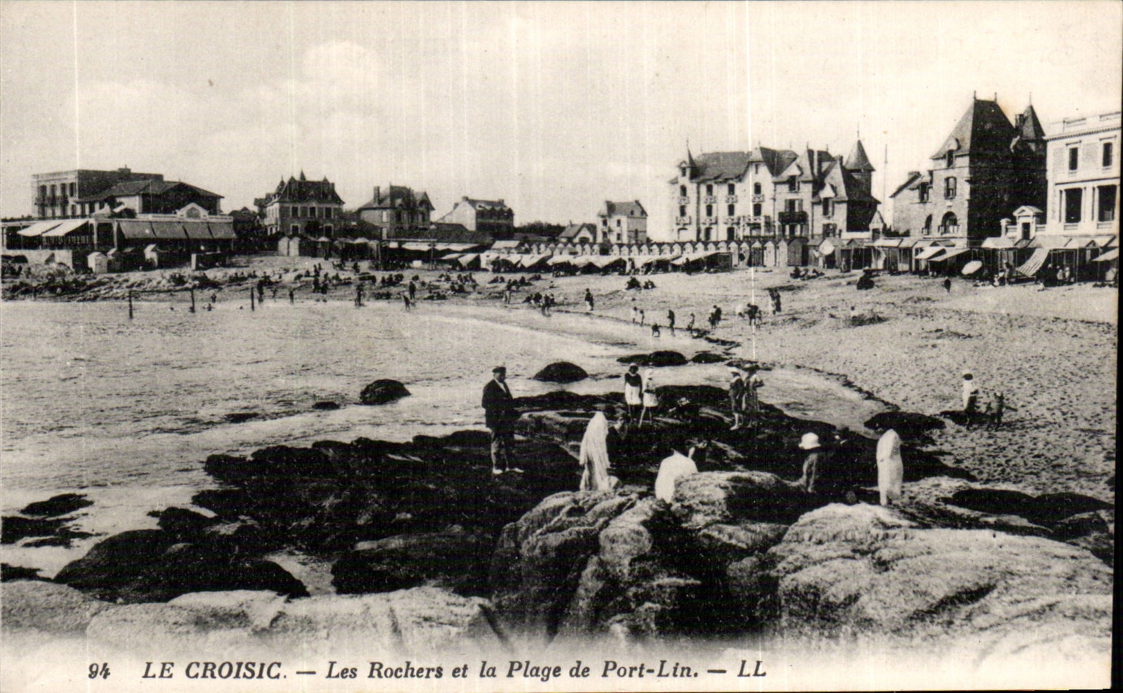 CPA Croisic rocks and the beach of the Port Flax