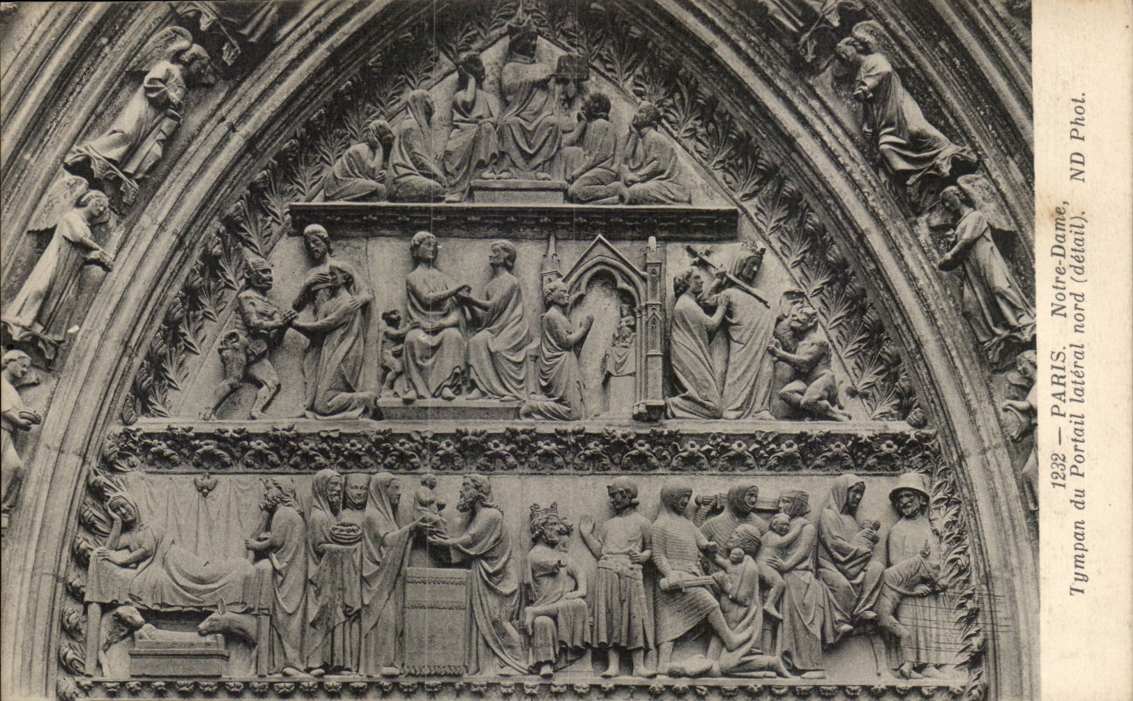 CPA Paris Notre Dame Tympanum of the northern side gate