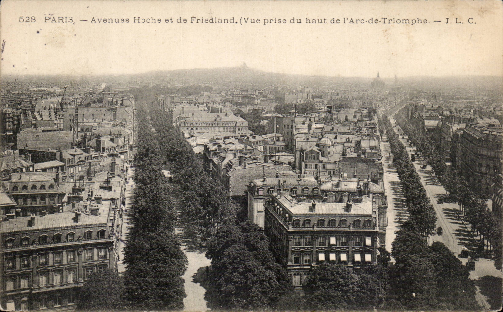CPA Paris Avenues Shakes and Friedland Seen from top of Arc de Triomphe