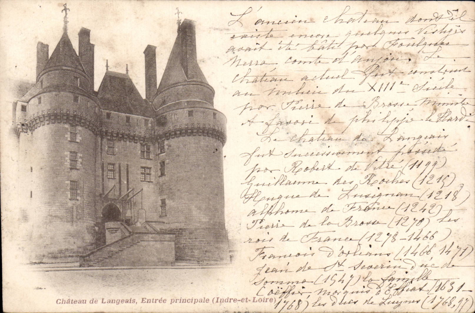 CPA Langeais Le chateau Entree principale