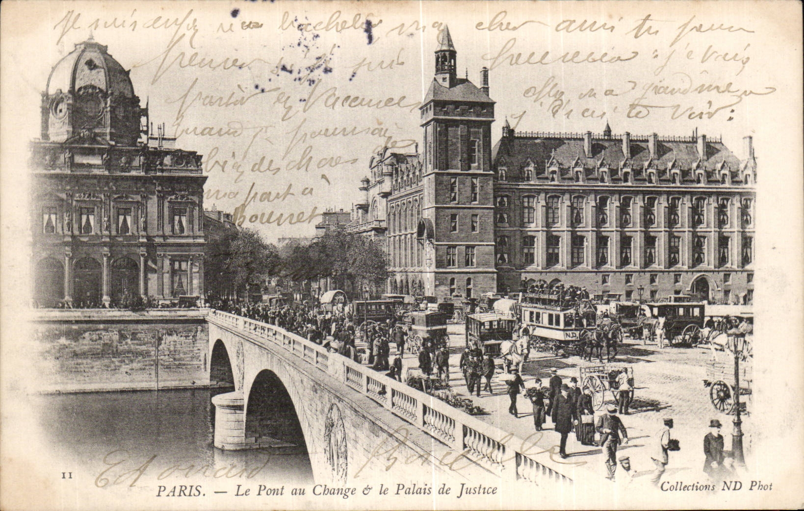 CPA Paris Le pont au change et le palais de justice