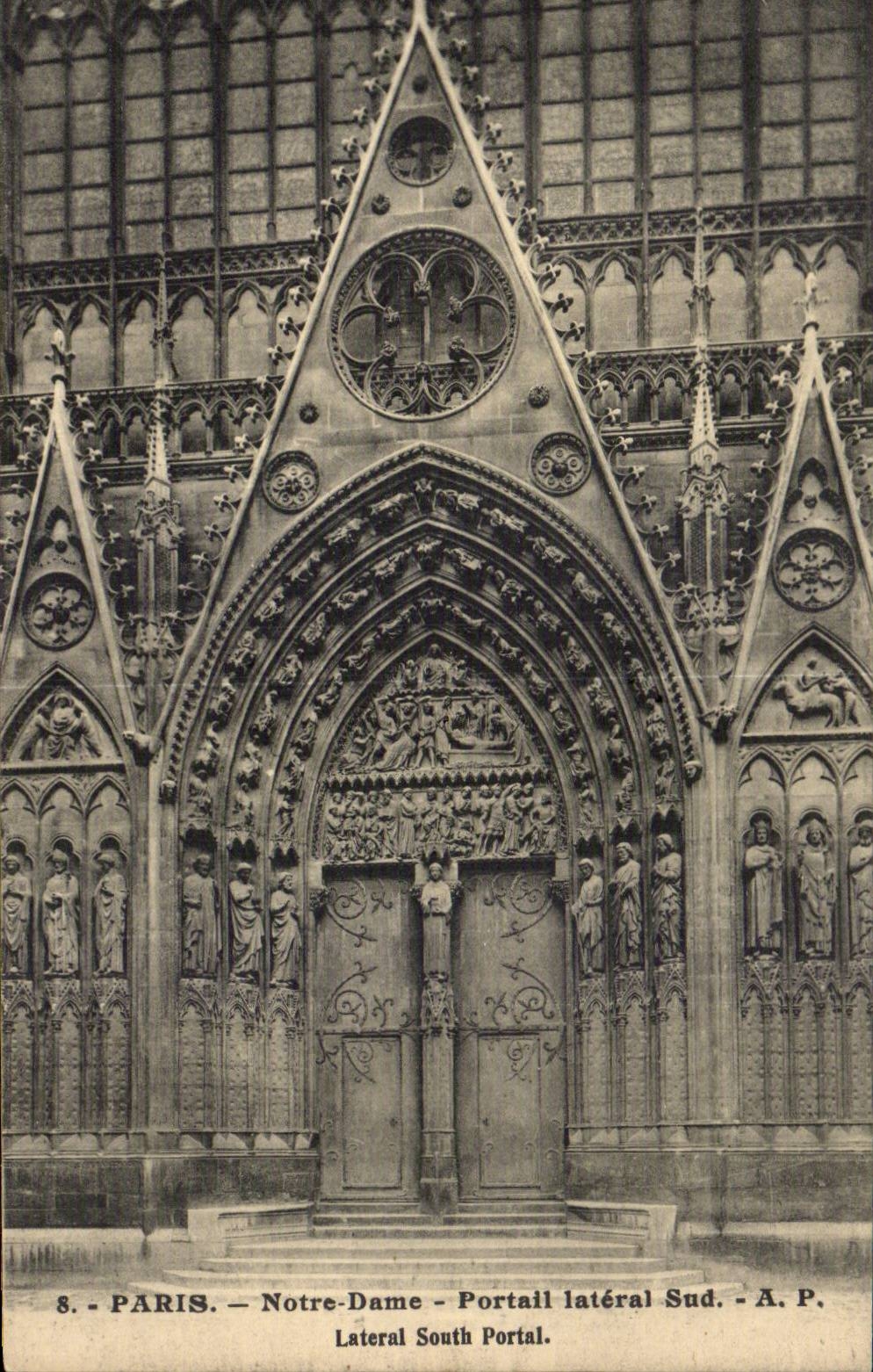 CPA Paris Notre Dame Portail lateral sud 