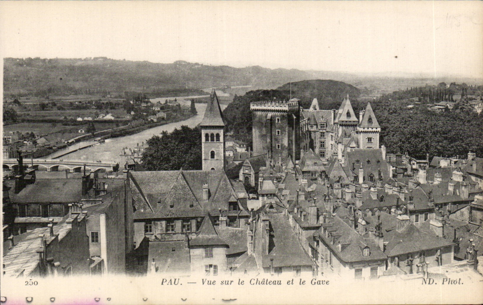 CPA Pau Seen on the castle and Gave