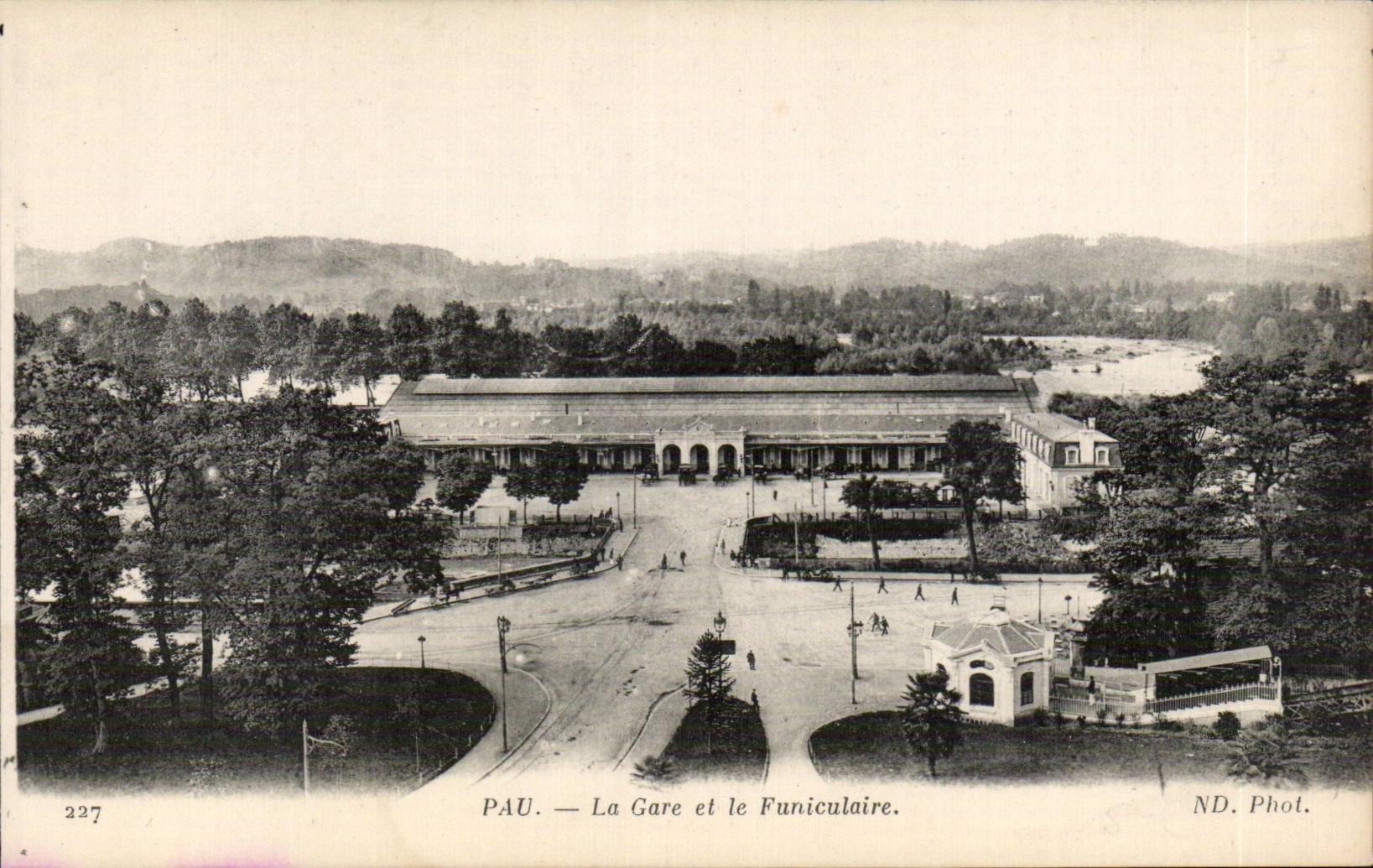 CPA Pau Train station and the funicular