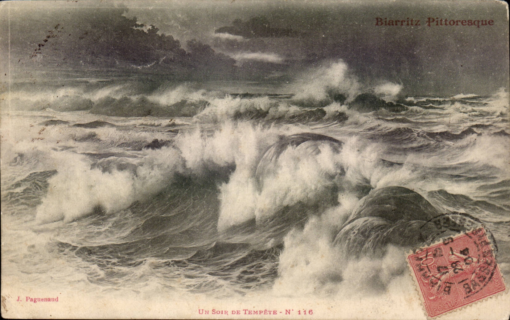 CPA Biarritz Un soir de tempete