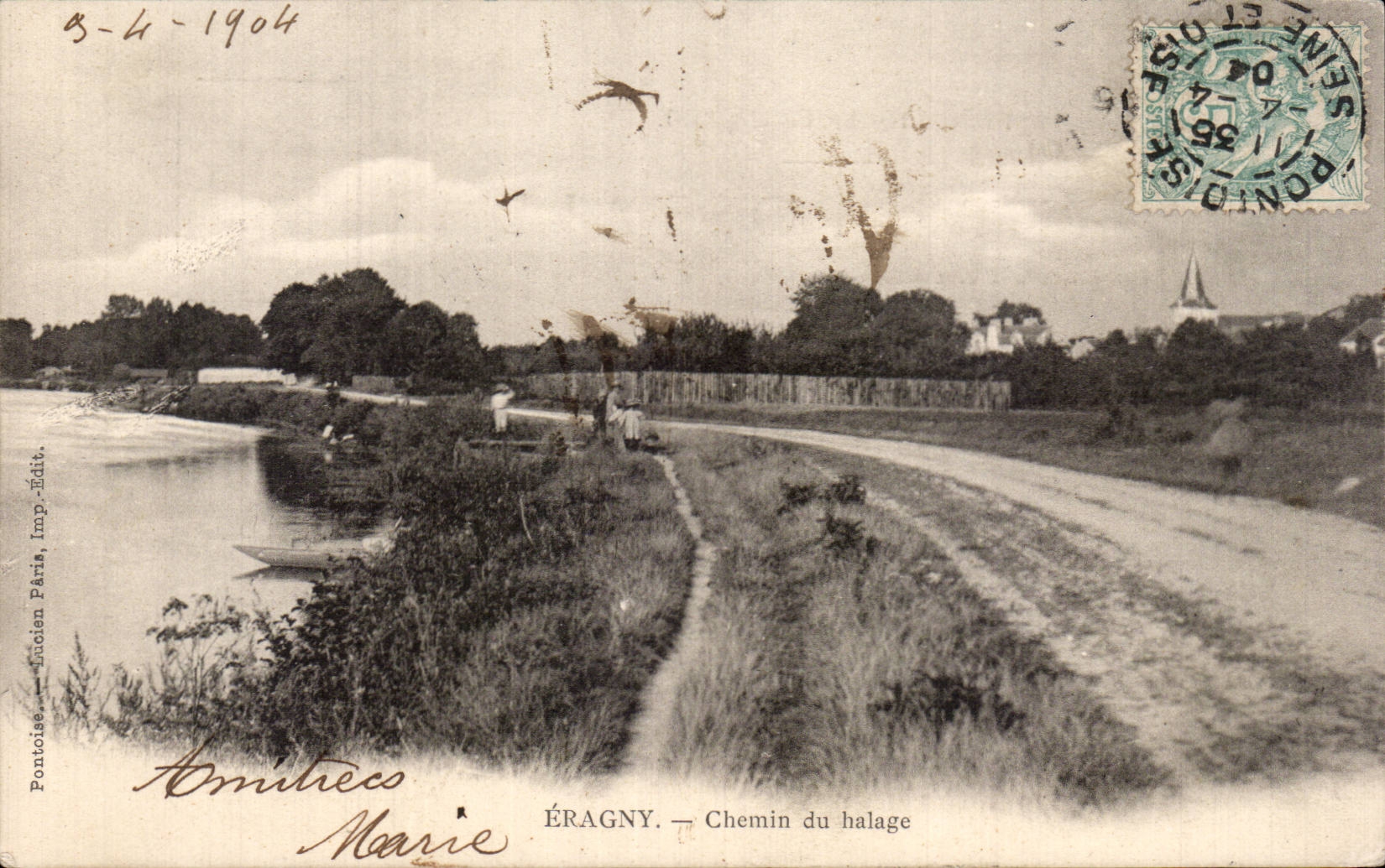 CPA Eragny Way of towing