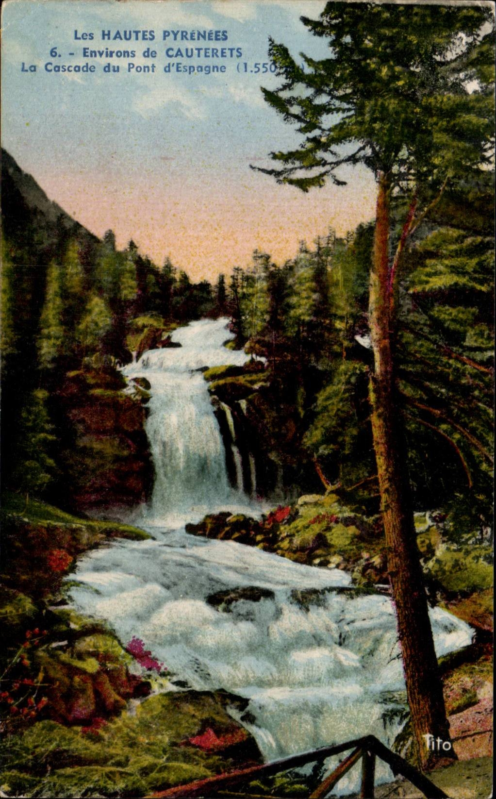 CPA Surroundings of Cauterets the cascade of the bridge Spain