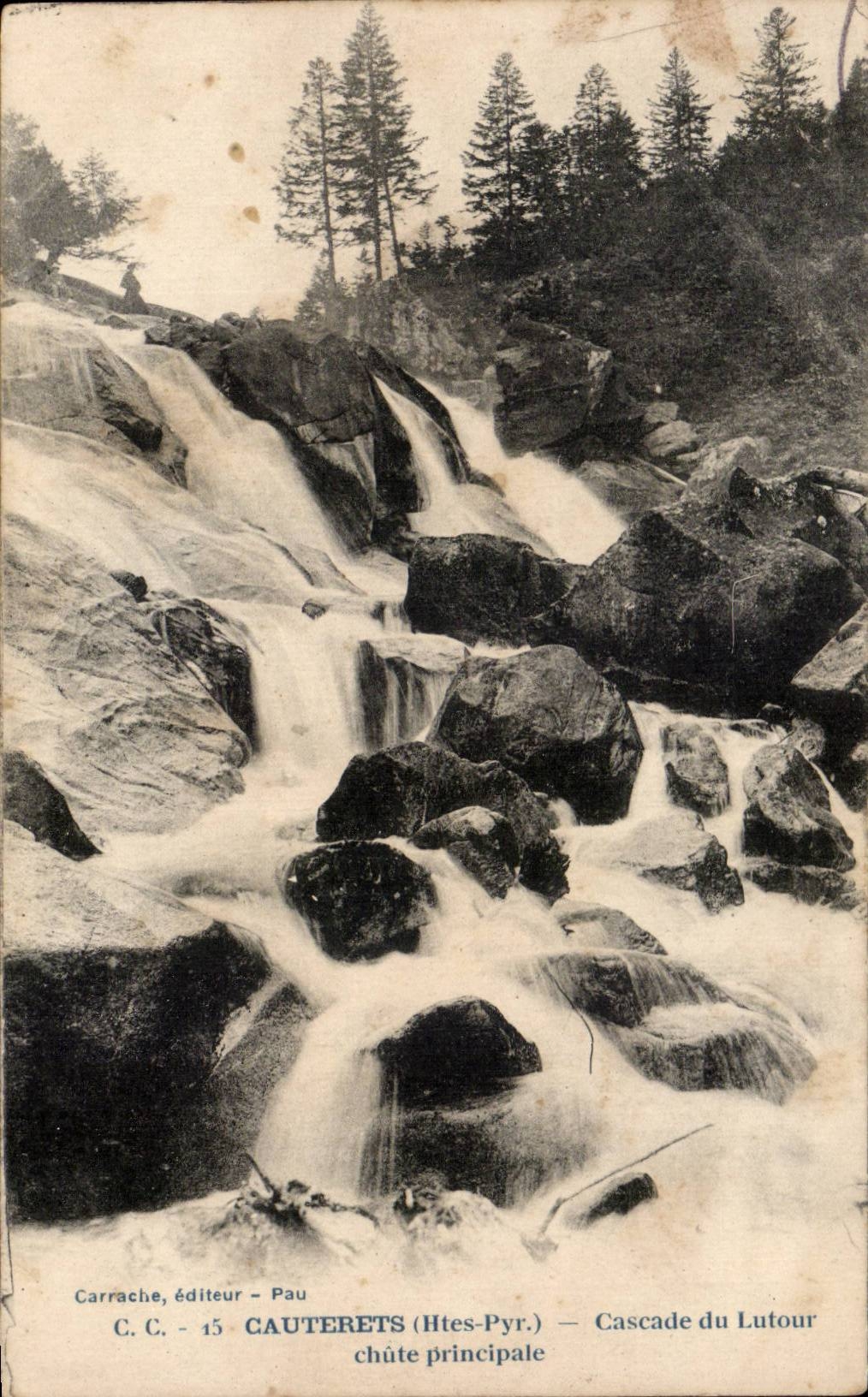 CPA Cauterets Cascades of Lutour Chute principal