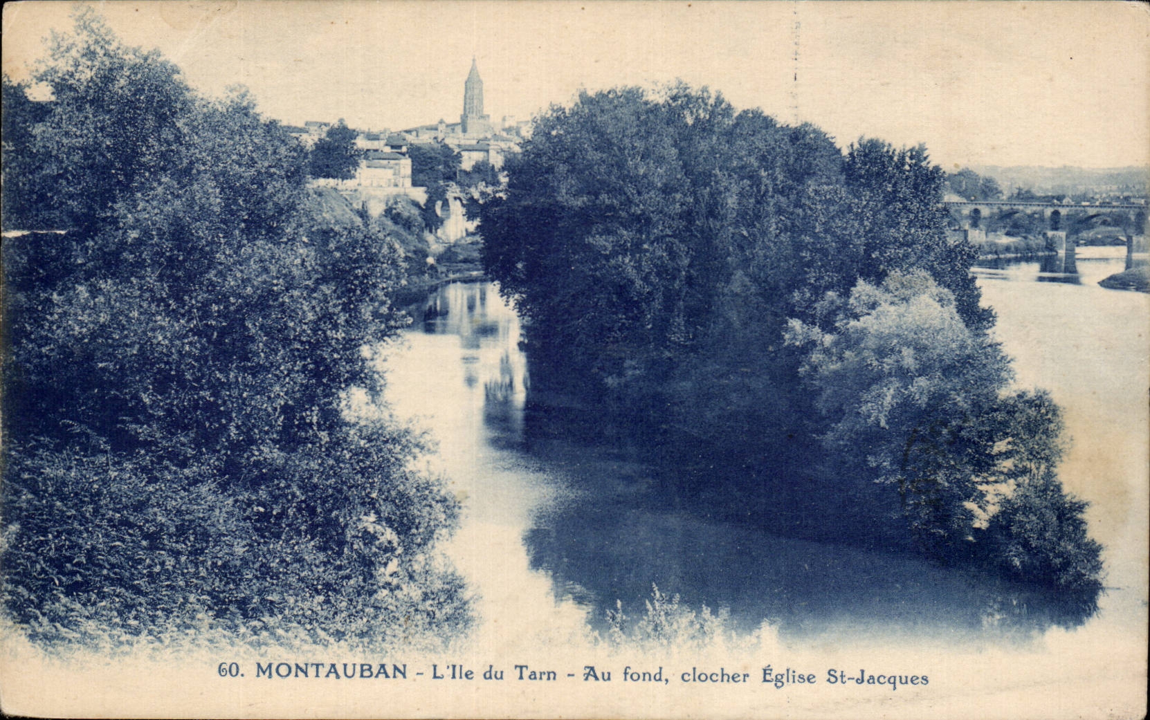 CPA Montauban island of the Tarn At the bottom bell-tower Church St Jacques