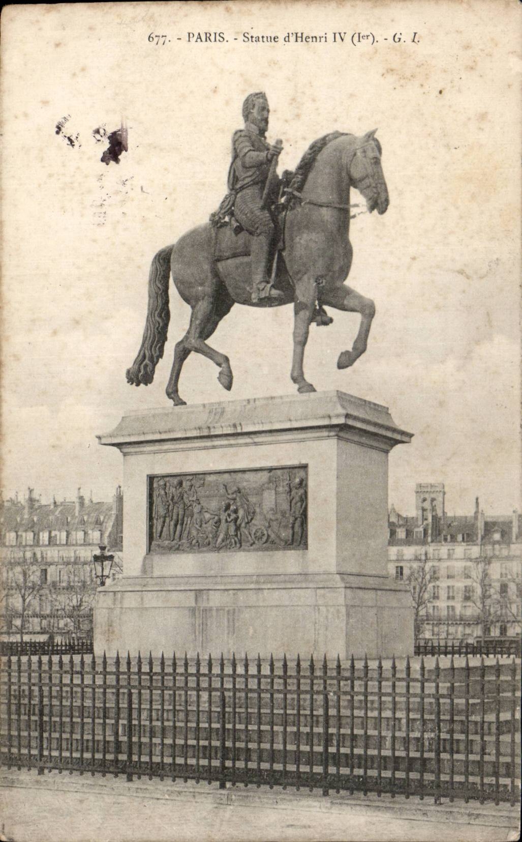 CPA Paris Statue d Henri IV