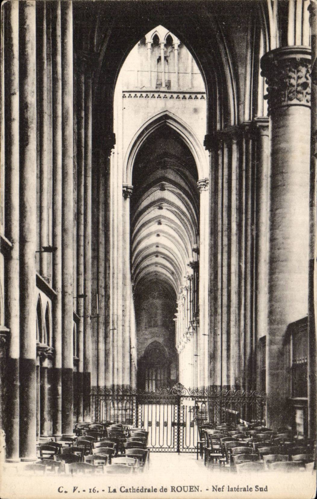 CPA Rouen Cathedral southern Side aisle