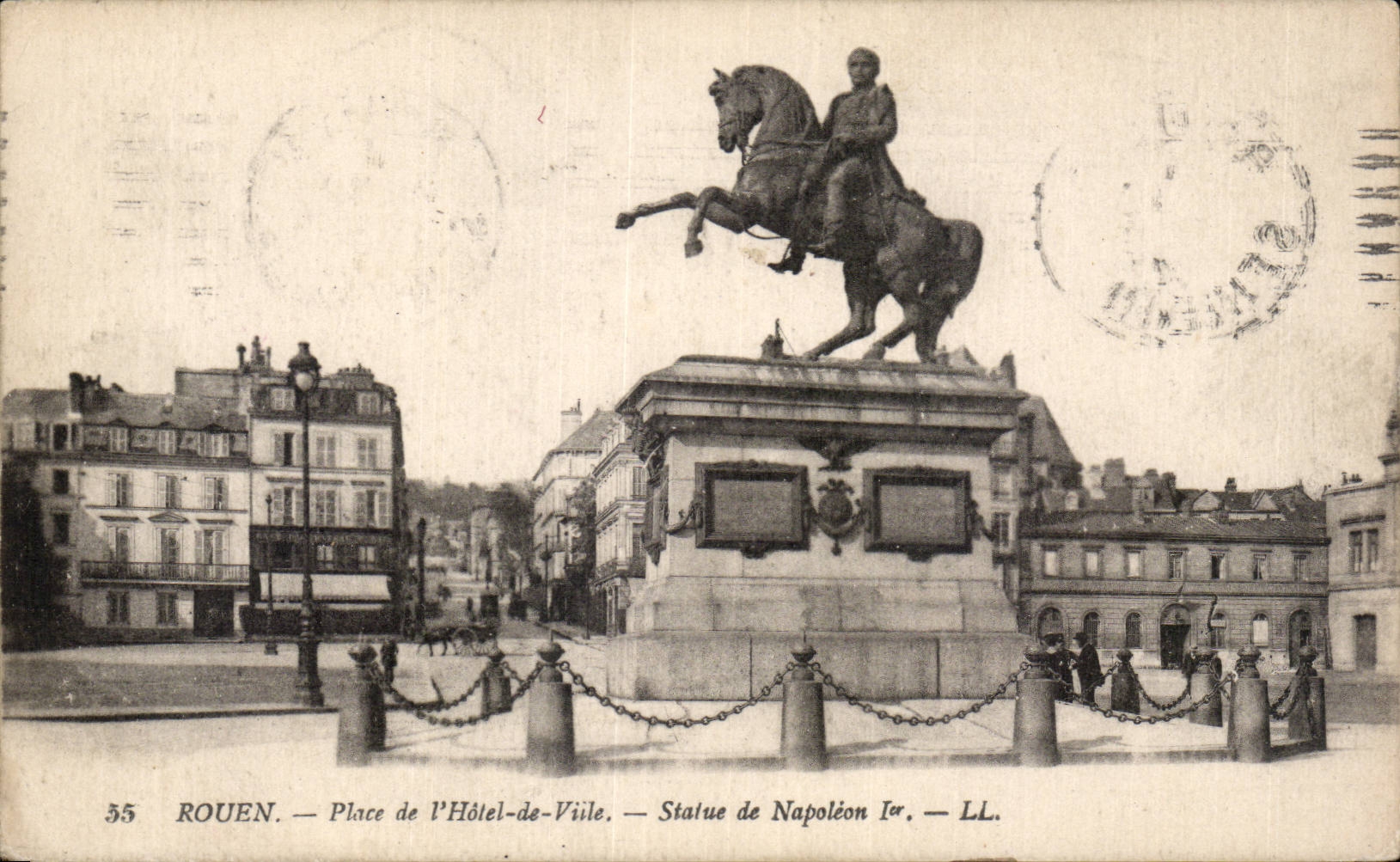 Rouen - Place of Hotel of Cheap - Statue of Napoleon I - CPA