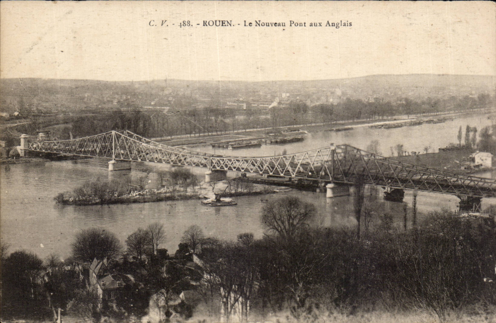 CPA Rouen the new bridge with English