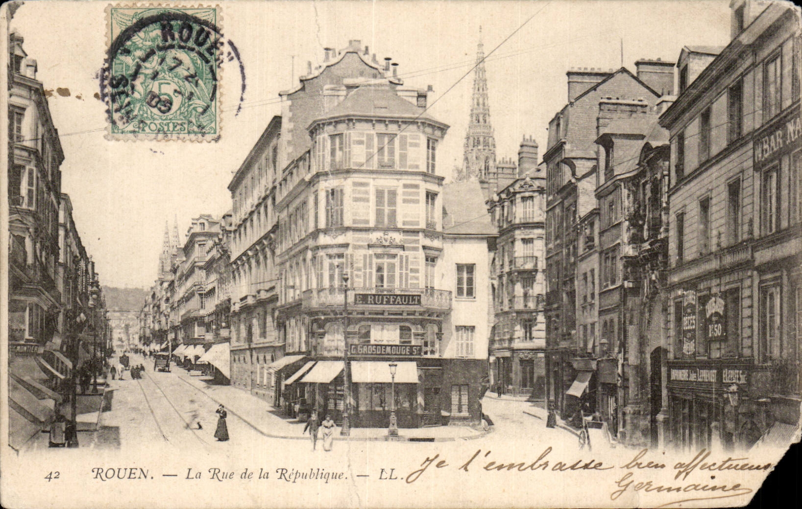 CPA Rouen the street of the republic