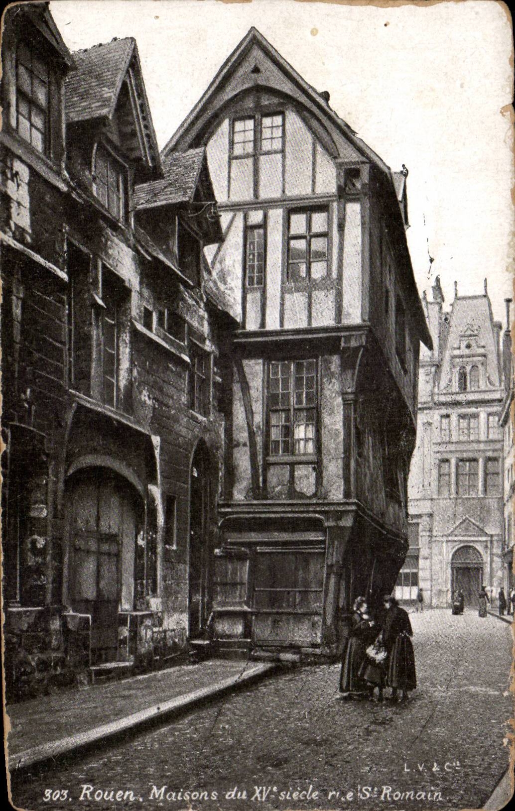 CPA Rouen Houses of the 15th street St Romain