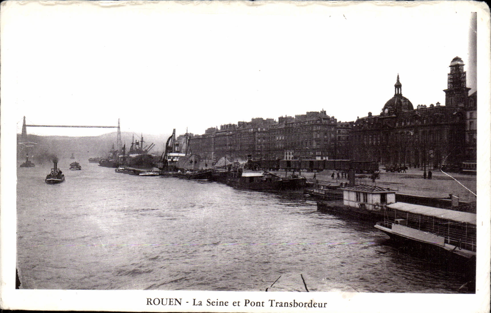 Rouen - the Transporter bridge in the Seine - CPA -