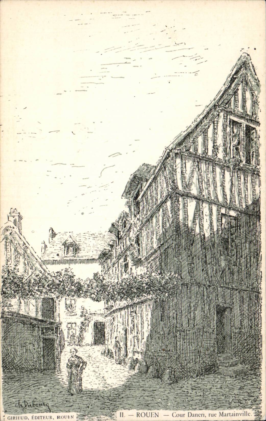 Rouen - Danen Court - street Martainville - CPA