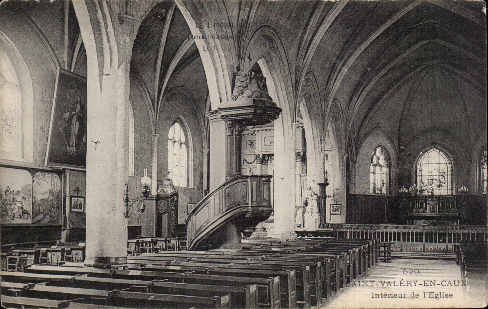 Saint Valery in Caux - Interior of Church - CPA