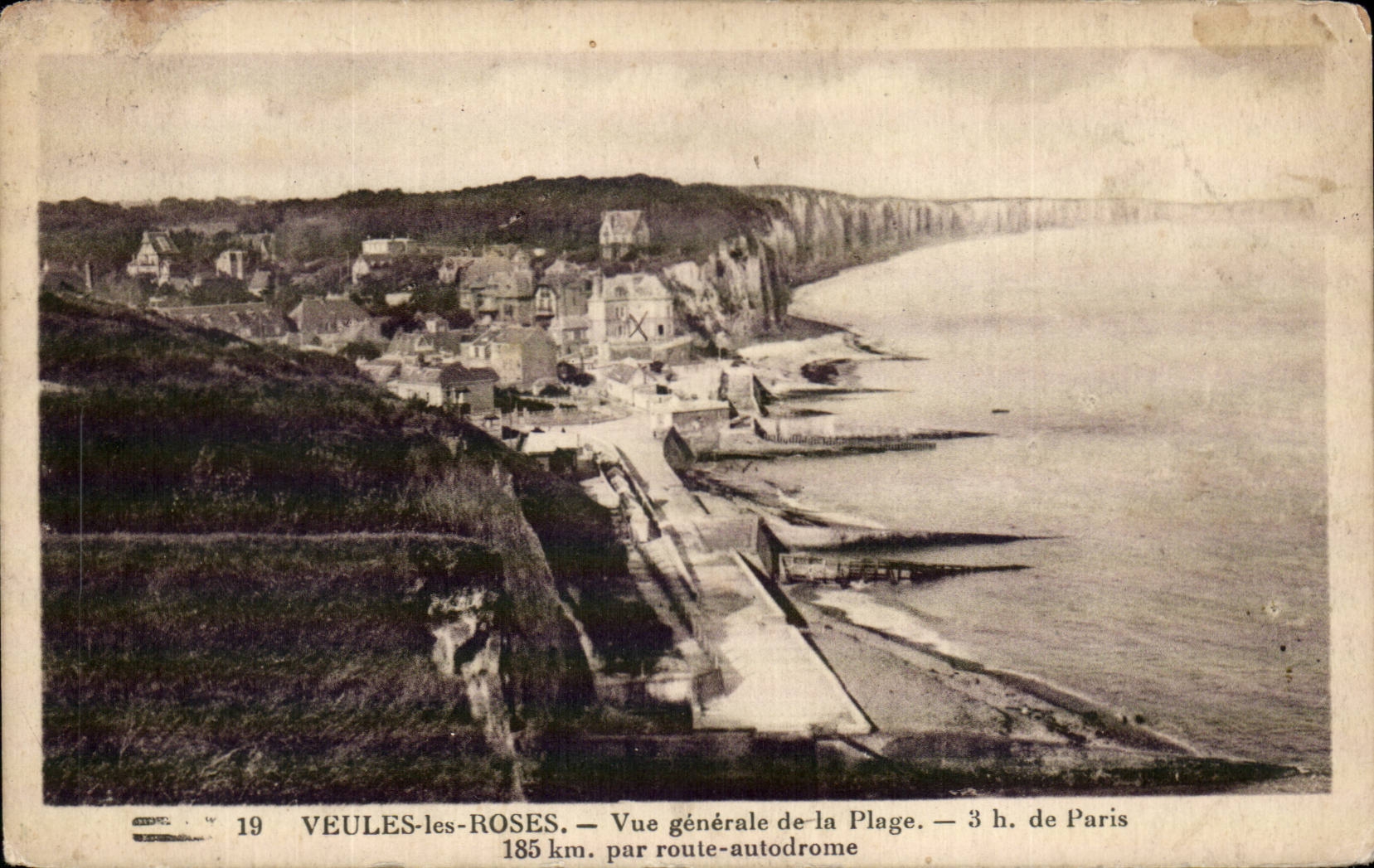 Weak Roses - View of the Beach - CPA