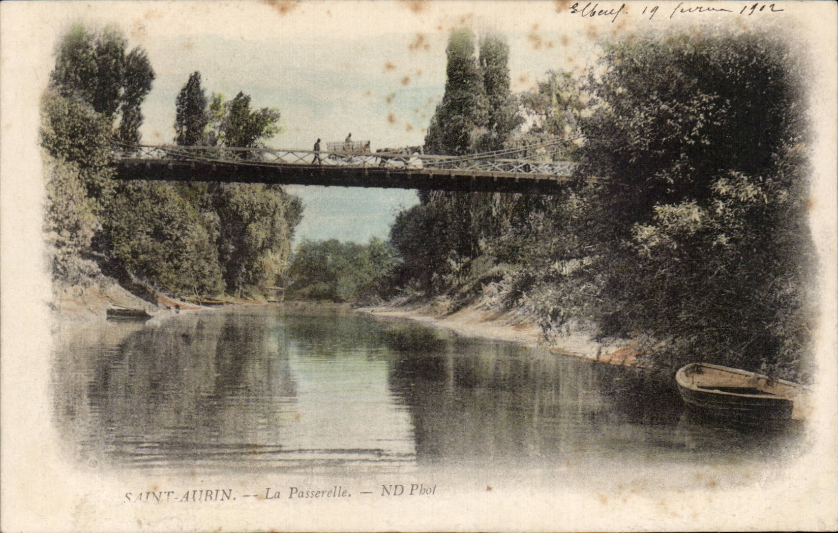 Saint Aubin - the Footbridge - CPA