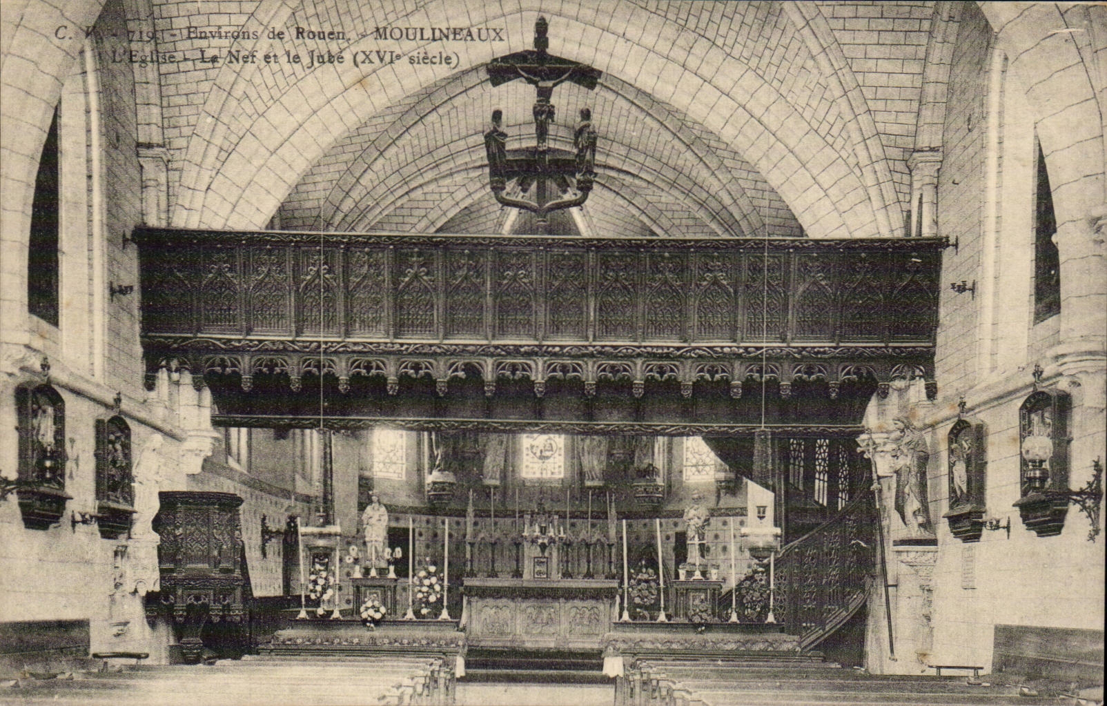 Surroundings of Rouen Moulineaux - Church - CPA