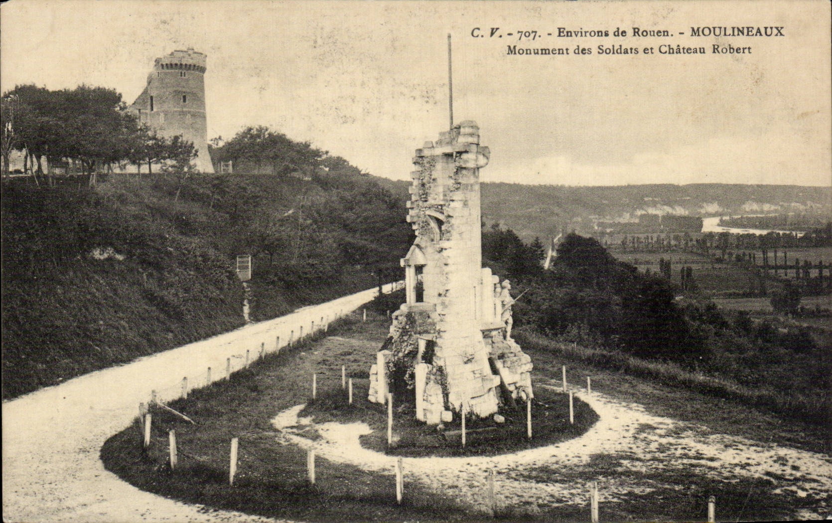Moulineaux - Surroundings of Rouen - Monument of the Soldiers - Robert Castle - CPA