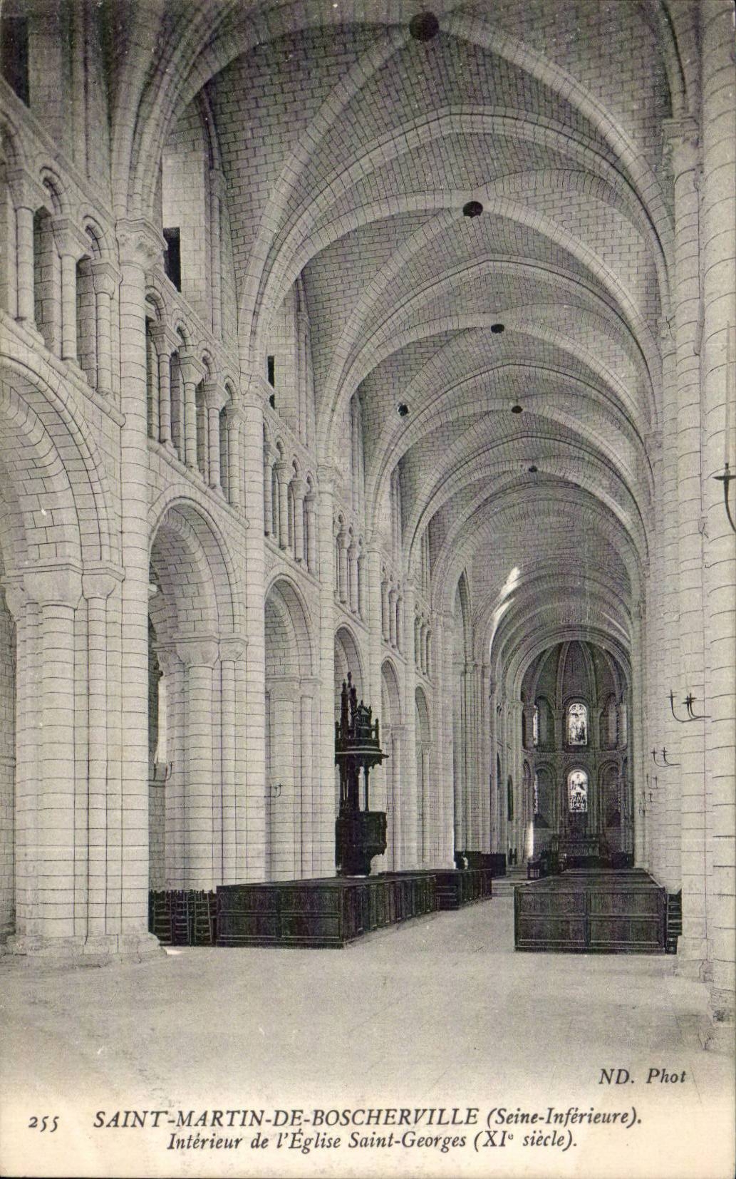 Saint Martin de Boscherville - Interior of Church - CPA