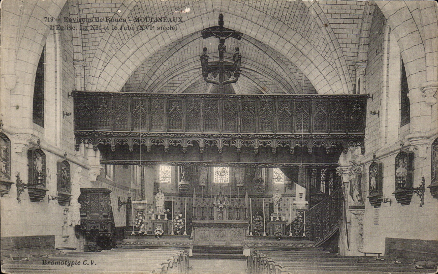 Surroundings of Rouen - Moulineaux - Church - CPA