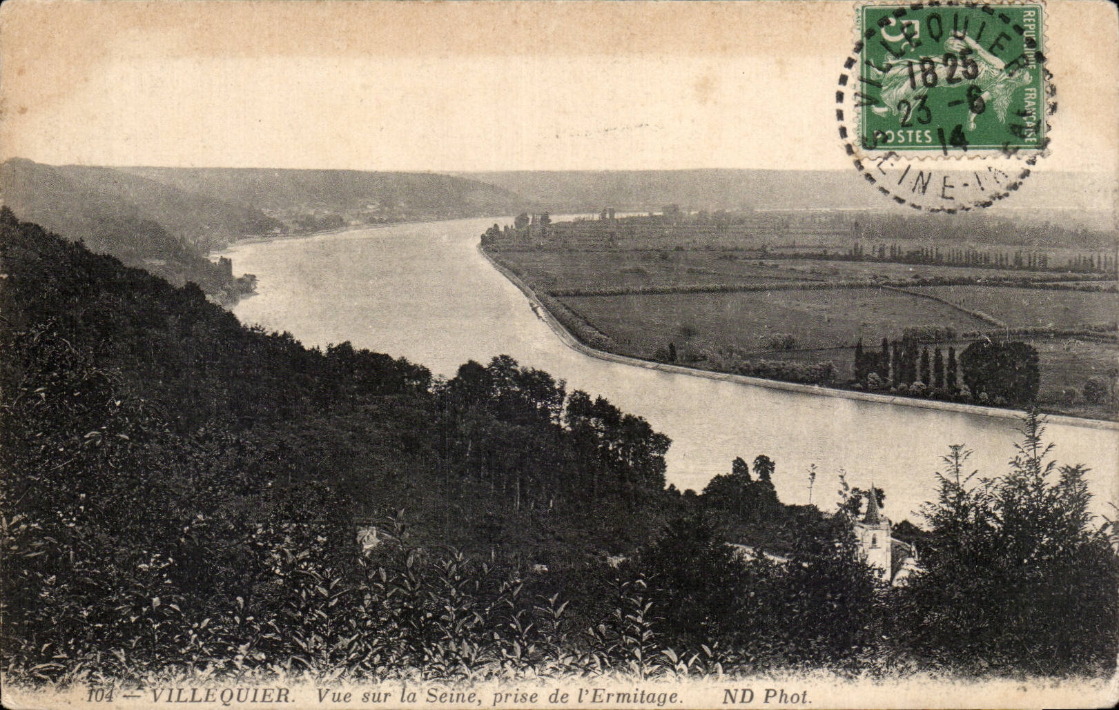 Villequier - Sight on the Seine - taken Hermitage - CPA