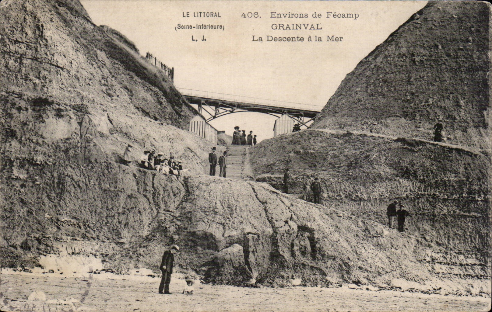 El litoral - alrededores de la pendiente con el mar - CPA de Fecamp - de Grainval