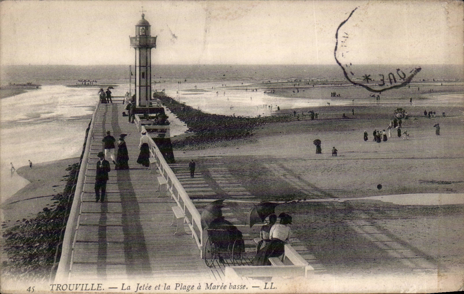 Trouville - the Pier and the Beach - CPA