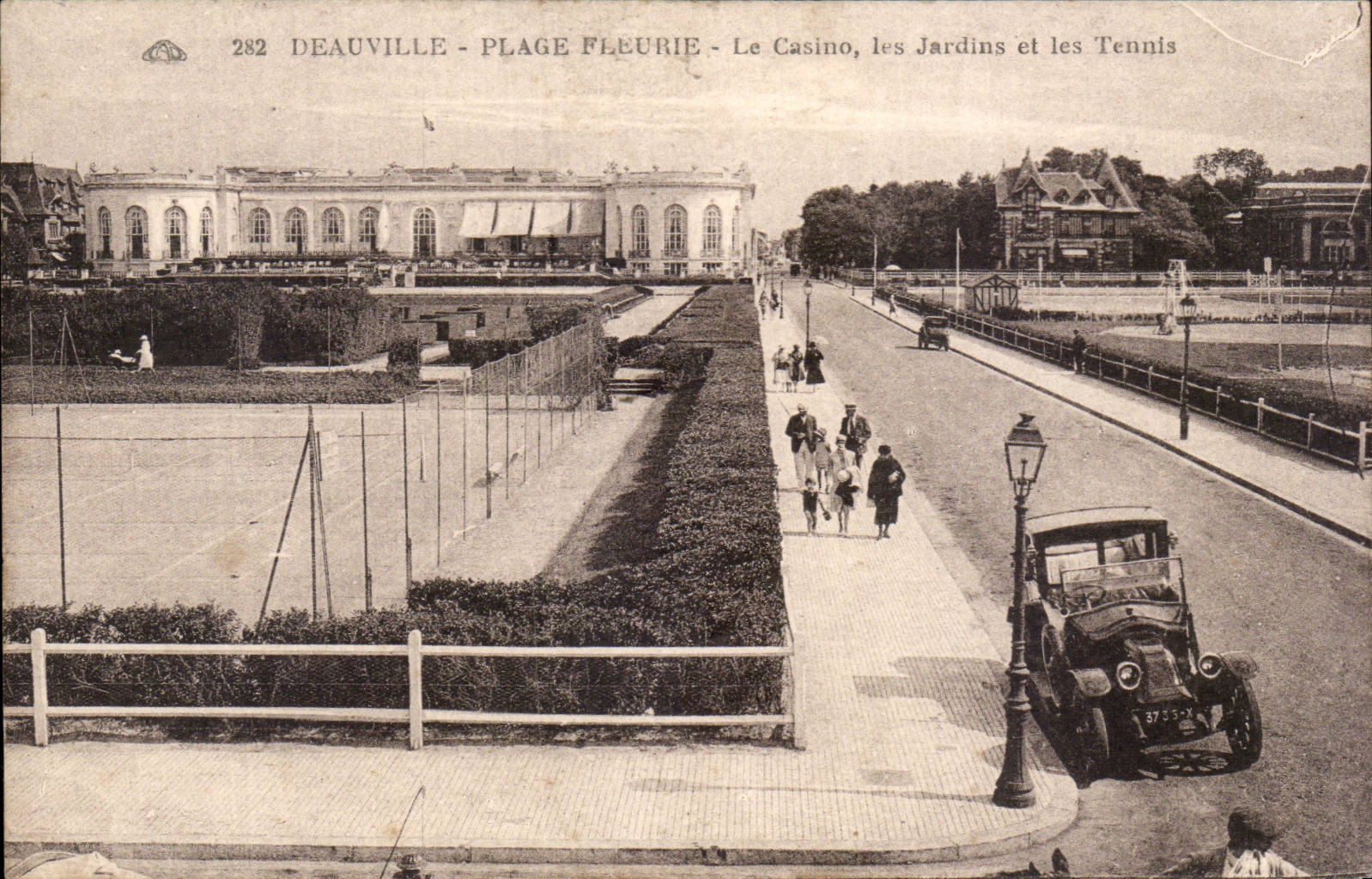 Deauville - playa florecida - el casino - jardines y tenis - CPA