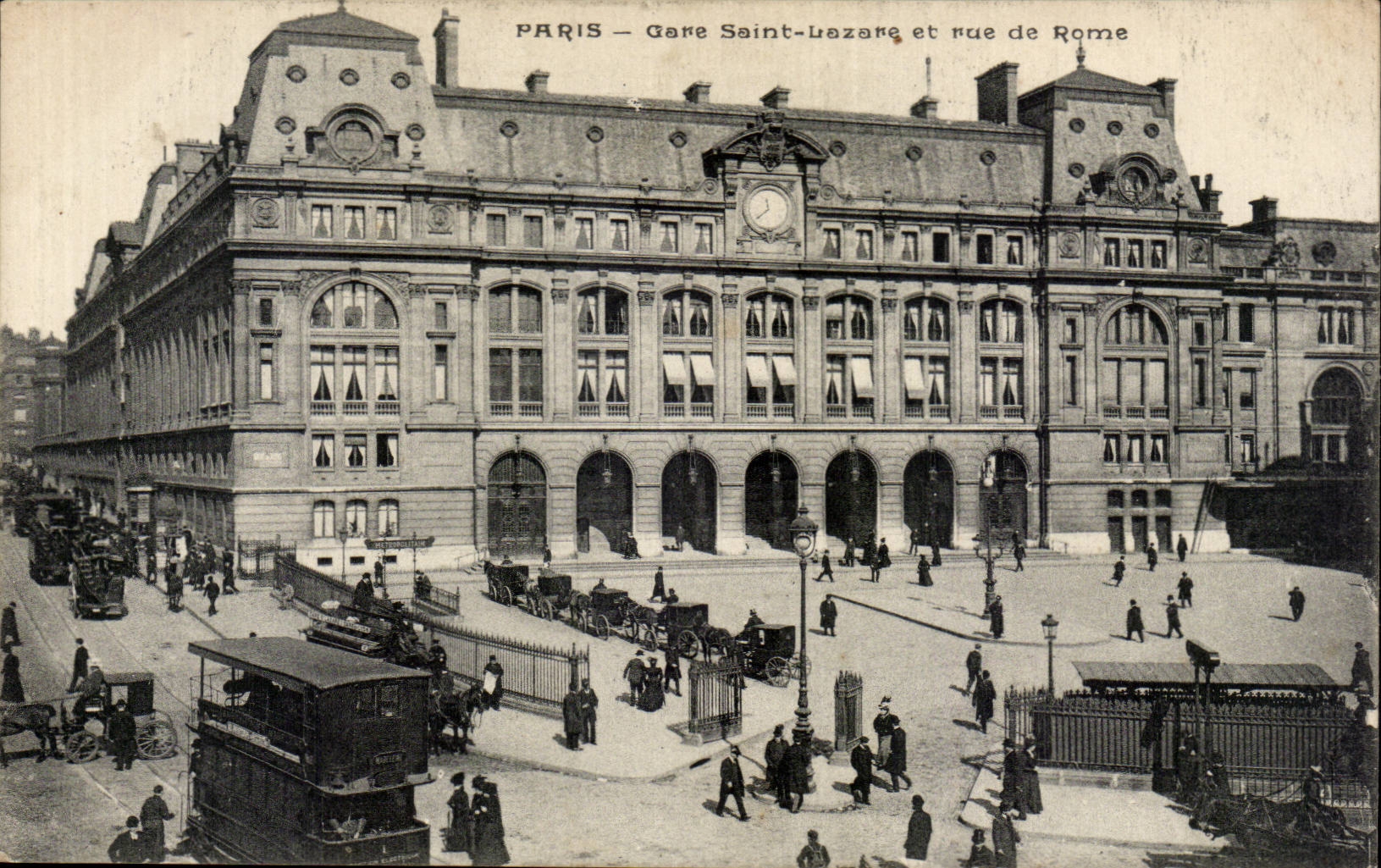 Paris - 8 - Station Saint Lazare - Street of Rome - CPA