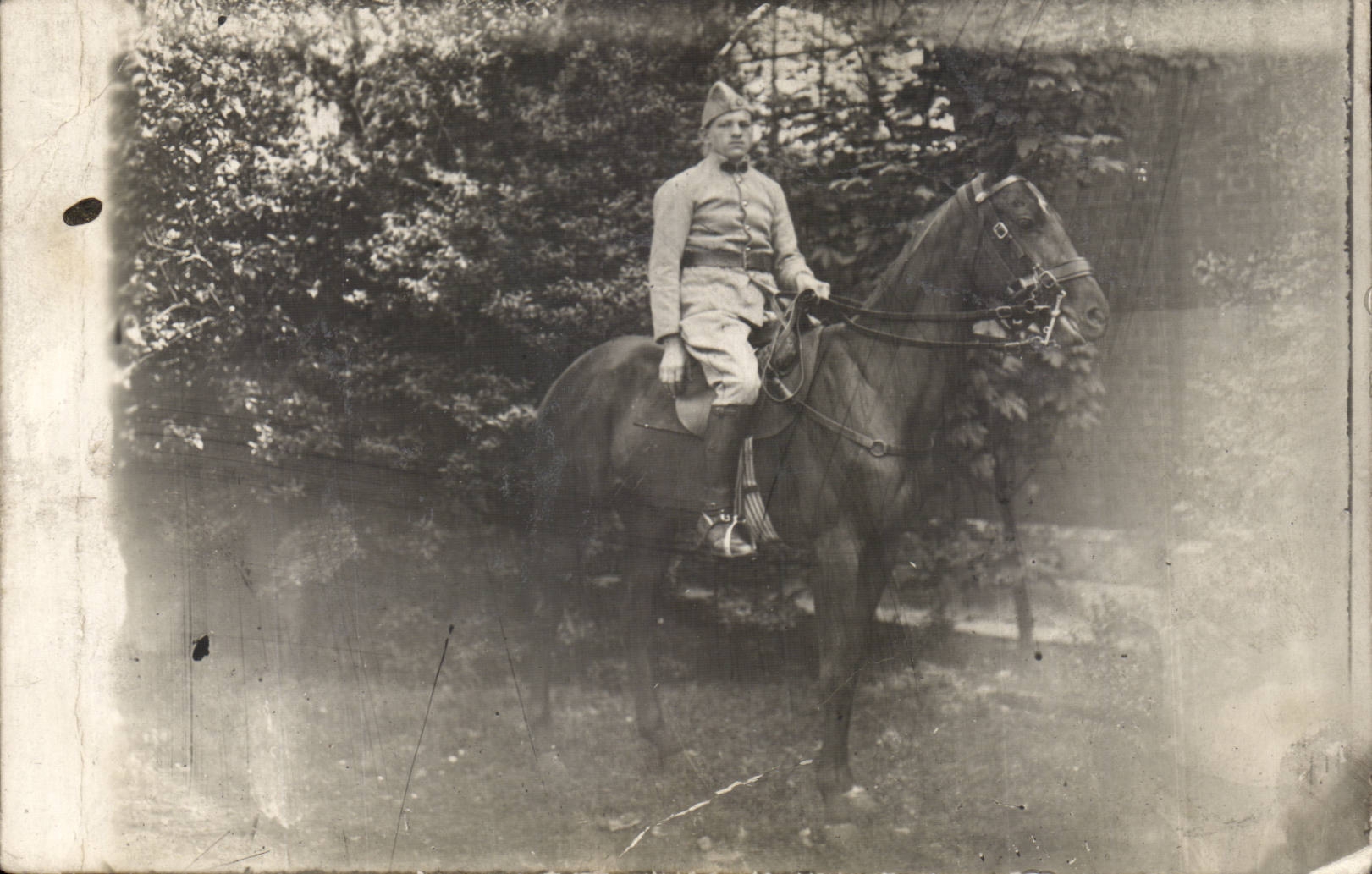 Real photo Riding Militaria Soldier