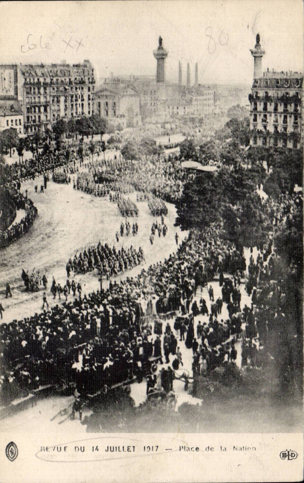 Paris - 12 - Place de la Nation - 14 Juillet 1917 - CPA