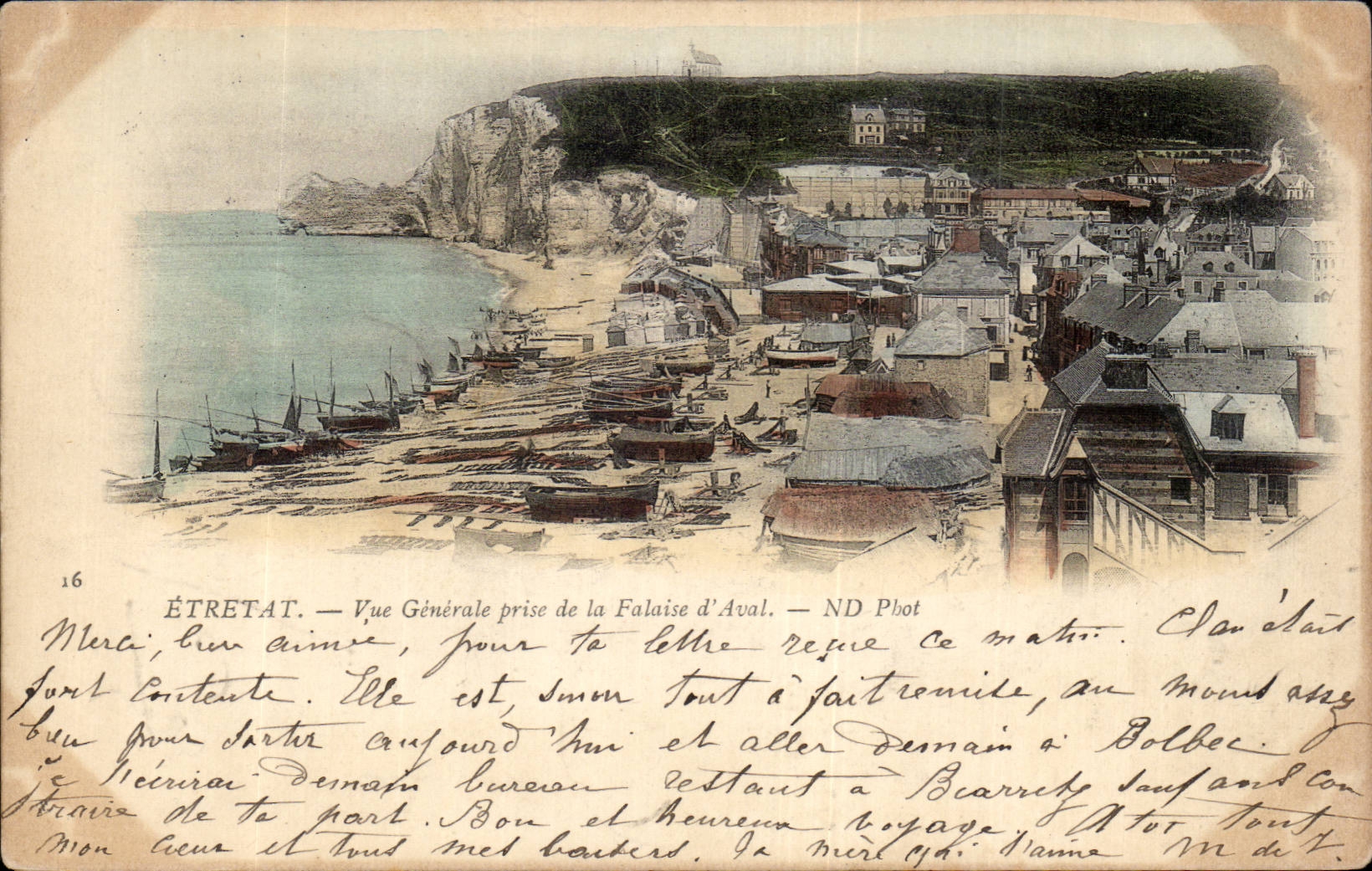 Etretat - View taken Cliff Downstream - CPA