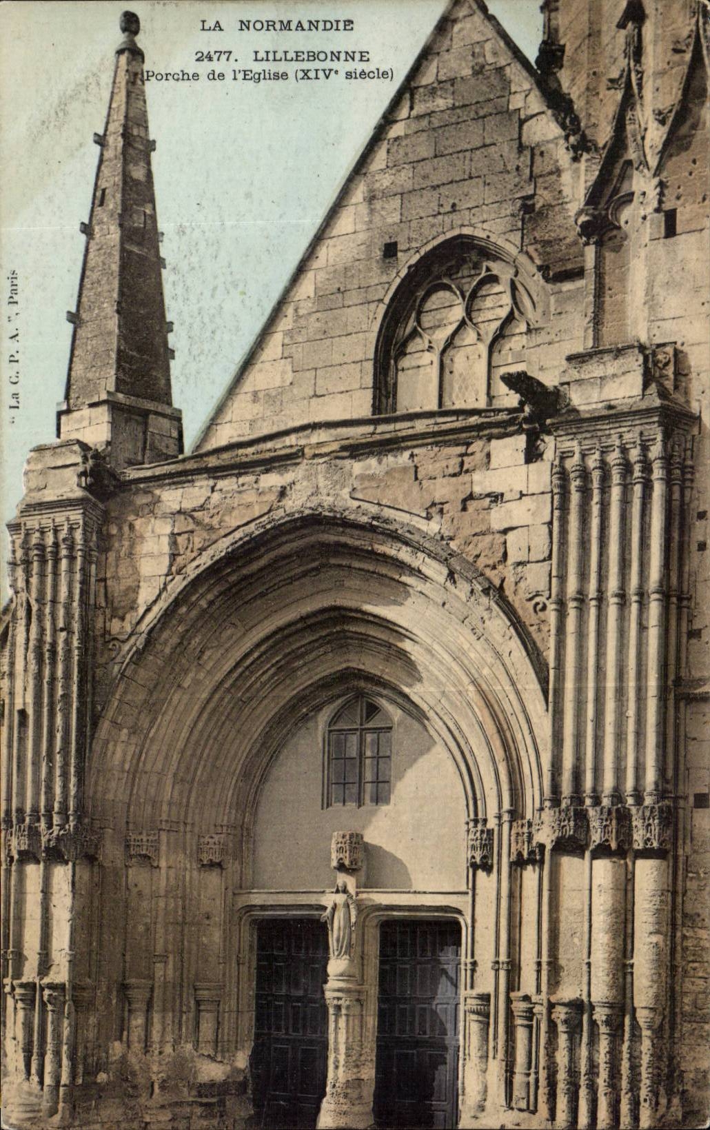 Lillebonne - Porch of Church - CPA
