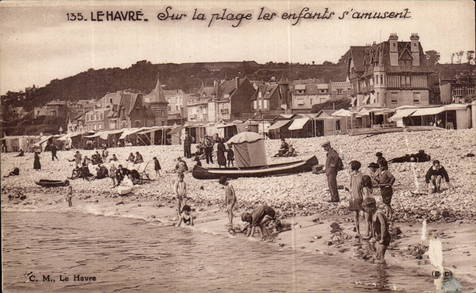 Le Havre - the Beach - the children S amuse - CPA