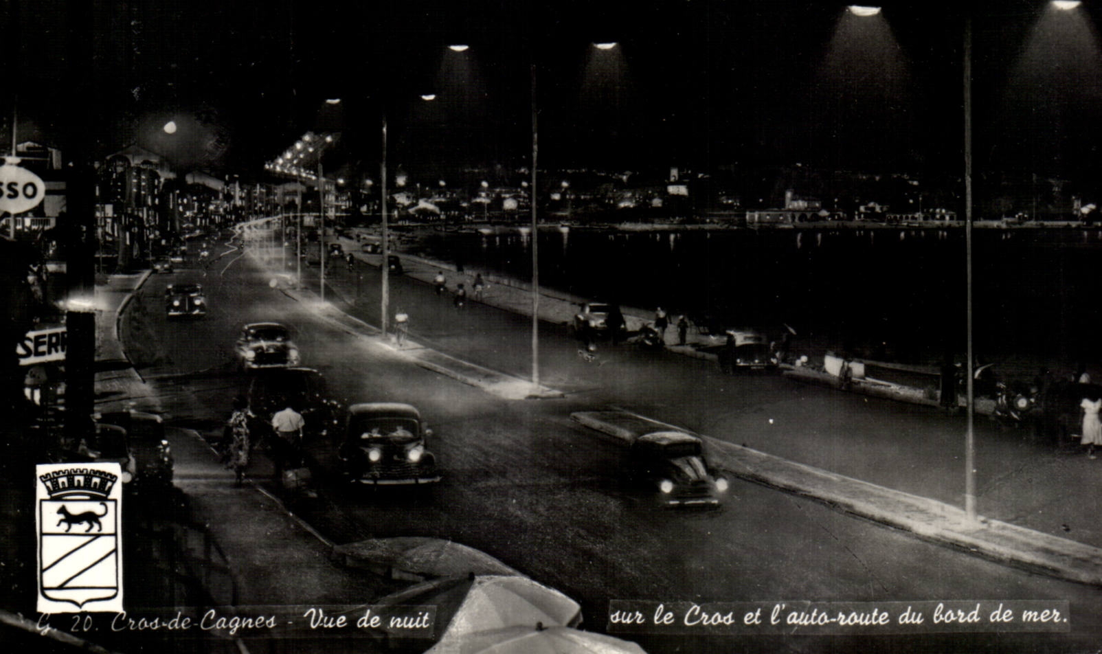 Raza a campo traves de Cagnes - la noche - carretera del borde del mar - CPA