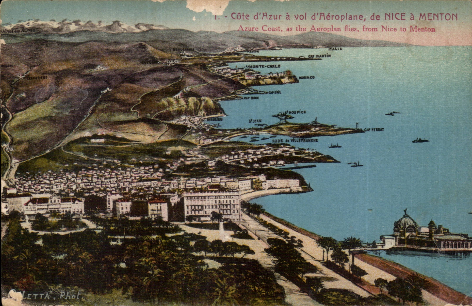 Agradable tiene Menton - dimension Azur tiene aeroplano del vol - CPA