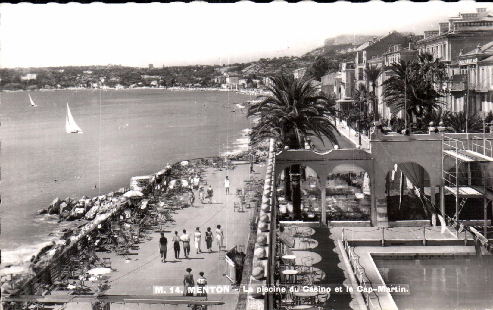 Menton - the Swimming pool of the Casino - CPA