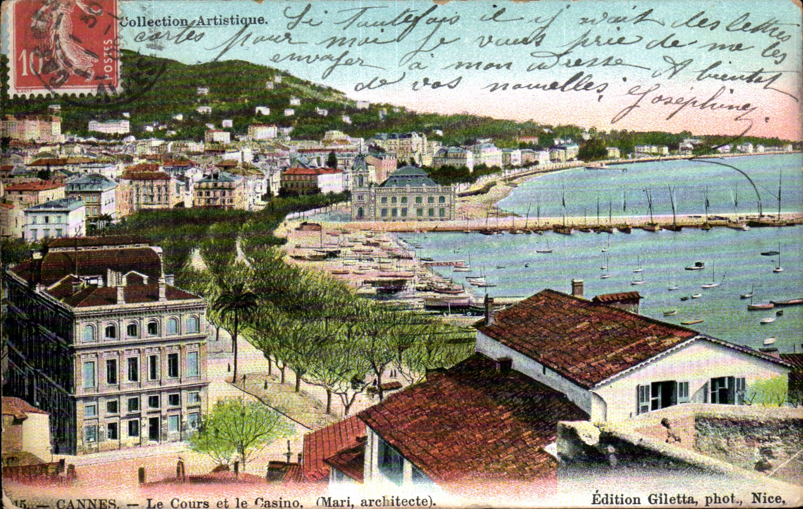 Cannes - the Course and the Casino - CPA