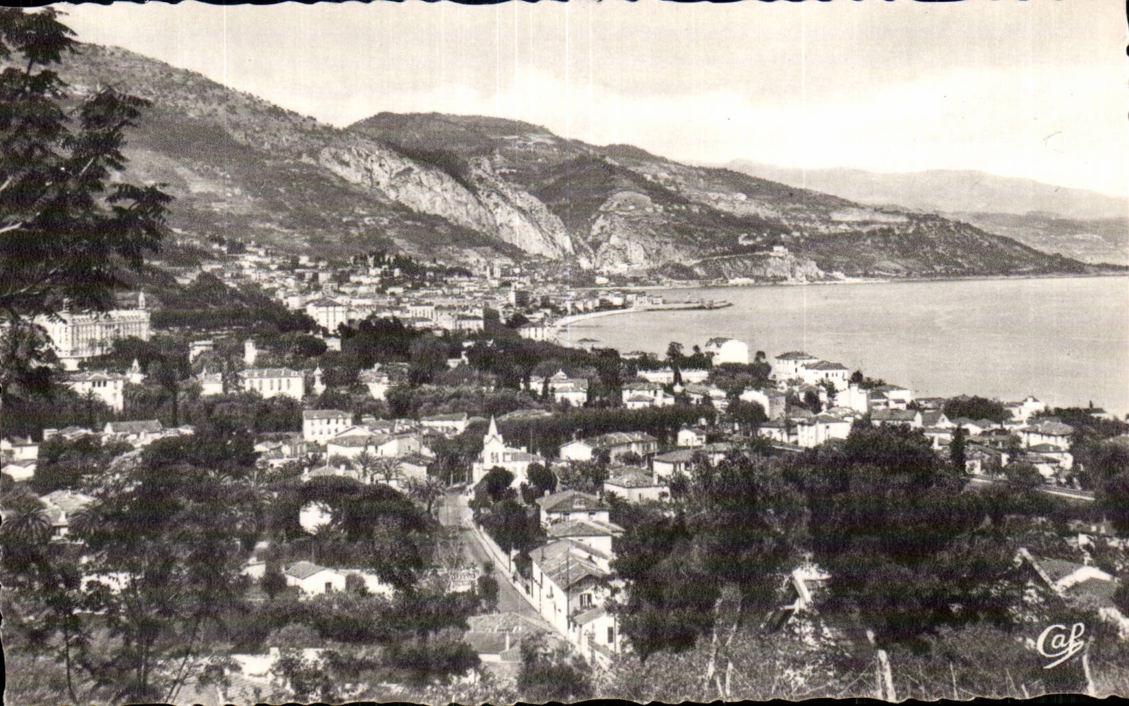 Menton - Panorama on the City and Cornoles district - CPA
